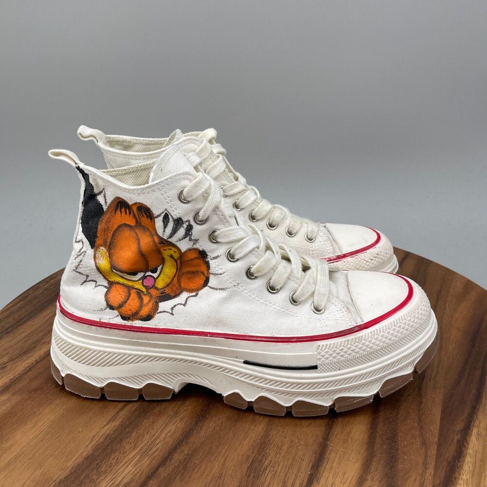 Loee Reach Garfield Shoes Womens Size 8 High Top Lift Platform Sneakers
